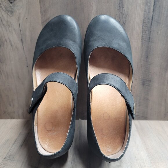 Dansko Beatrice Black Burnished Nubuck Mary Jane Shoes 40 / 9.5-10 - Picture 7 of 10